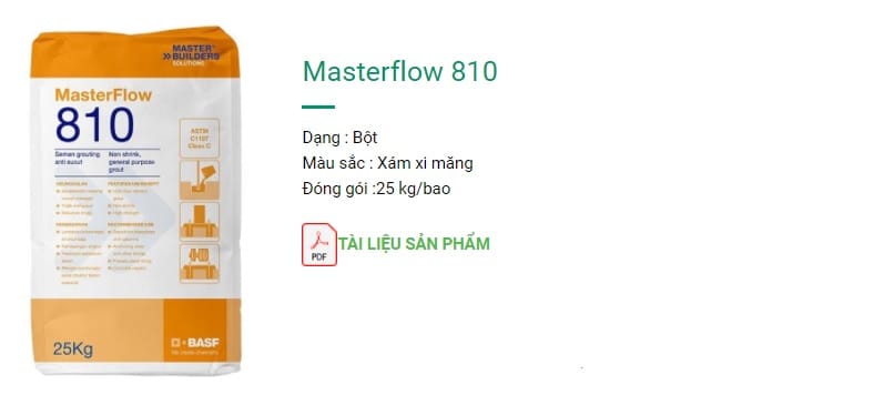 báo giá masterflow 810 giá rẻ